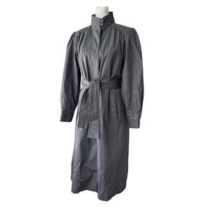 Vintage ‘80s London Fog Gray Button Front Belted Raincoat